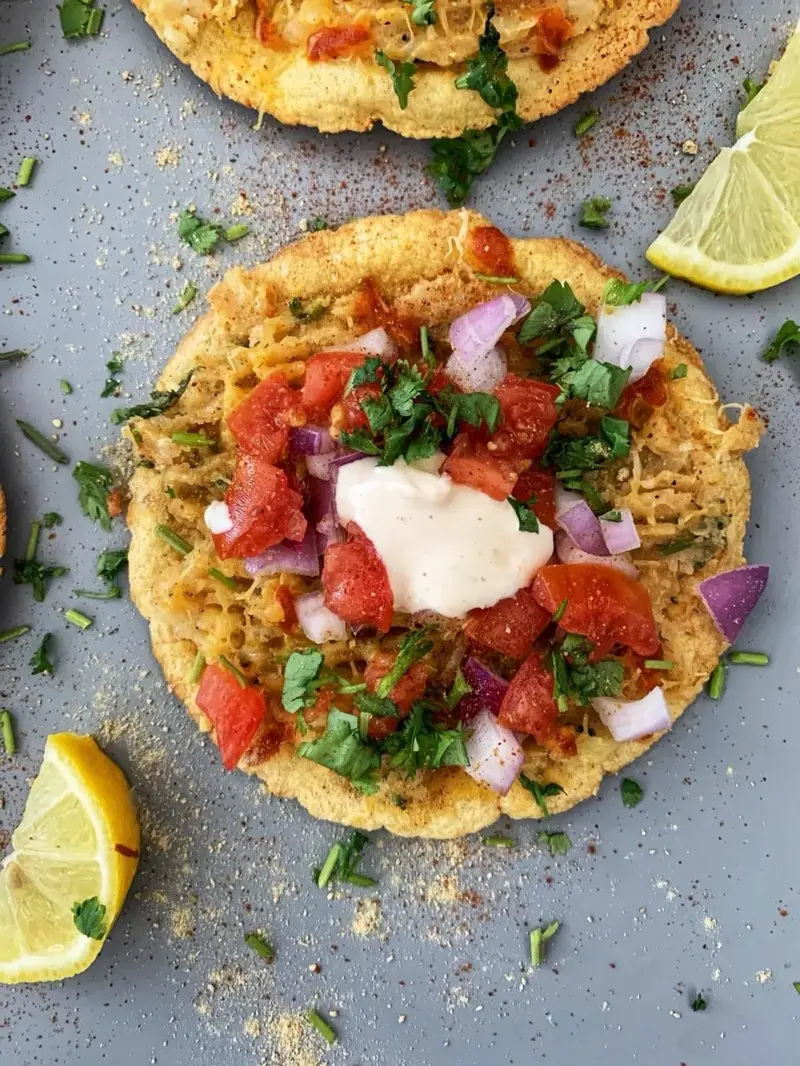 Aloo Tikki Tostada Pizza
