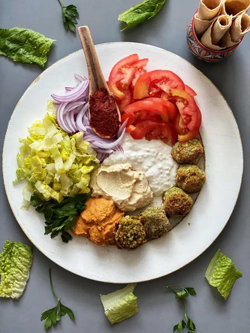 Masala Falafel with Garlic Feta Dip